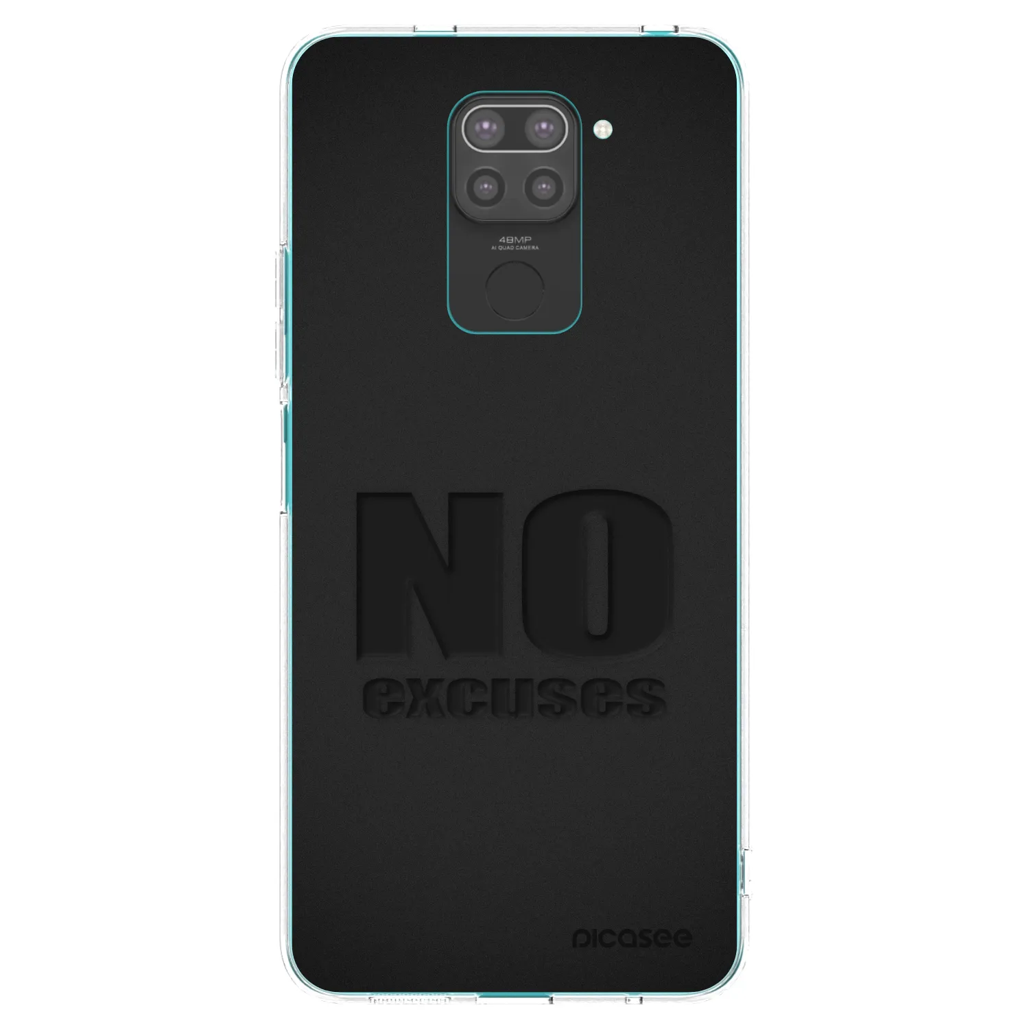 Picasee Μαύρη θήκη σιλικόνης για Xiaomi Redmi Note 9 - No Excuses
