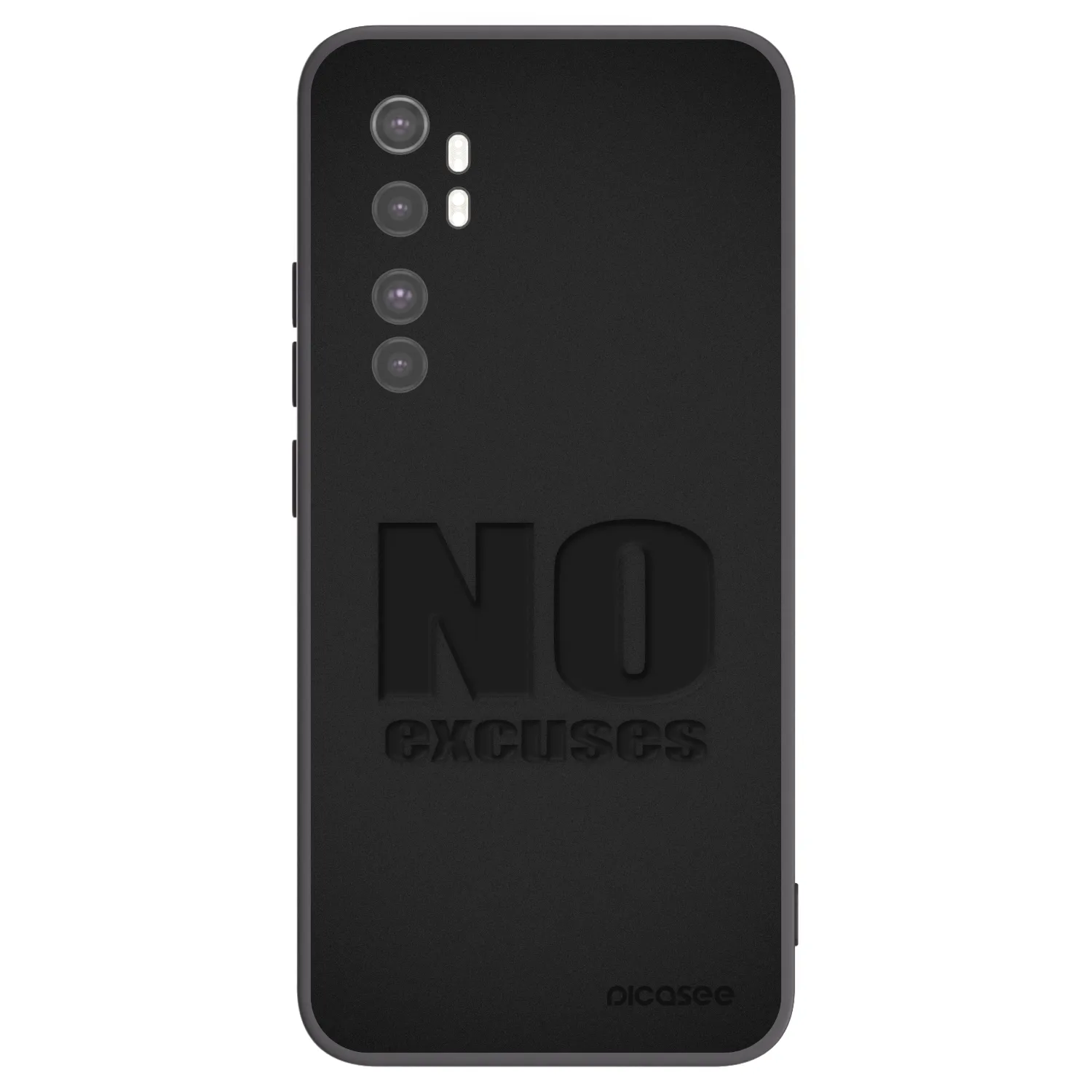Picasee Μαύρη θήκη σιλικόνης για Xiaomi Mi Note 10 Lite - No Excuses