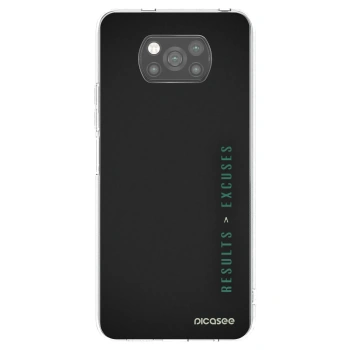Picasee Μαύρη θήκη σιλικόνης για Xiaomi Poco X3 - Results x Excuses