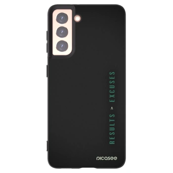 Picasee Μαύρη θήκη σιλικόνης για Samsung Galaxy S21 5G G991B - Results x Excuses