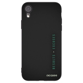 Picasee Μαύρη θήκη σιλικόνης για Apple iPhone XR - Results x Excuses