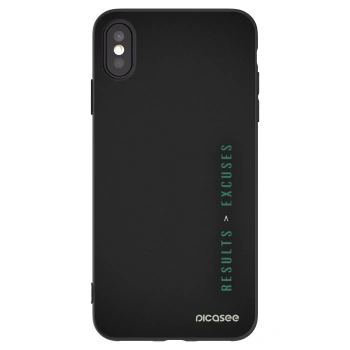 Picasee Μαύρη θήκη σιλικόνης για Apple iPhone XS Max - Results x Excuses