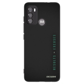 Picasee Μαύρη θήκη σιλικόνης για Motorola Moto G60 - Results x Excuses
