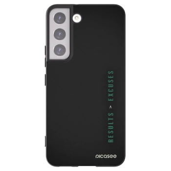 Picasee Μαύρη θήκη σιλικόνης για Samsung Galaxy S22 5G - Results x Excuses