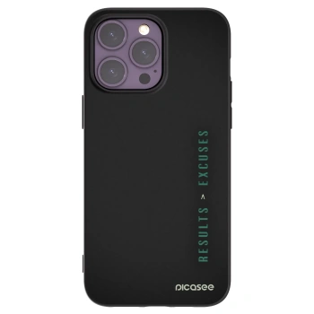 Picasee Μαύρη θήκη σιλικόνης για Apple iPhone 14 Pro Max - Results x Excuses