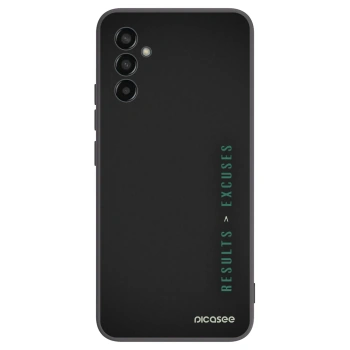 Picasee Μαύρη θήκη σιλικόνης για Samsung Galaxy M13 M135F - Results x Excuses