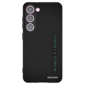 Picasee Μαύρη θήκη σιλικόνης για Samsung Galaxy S23 5G - Results x Excuses