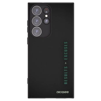 Picasee Μαύρη θήκη σιλικόνης για Samsung Galaxy S23 Ultra 5G - Results x Excuses