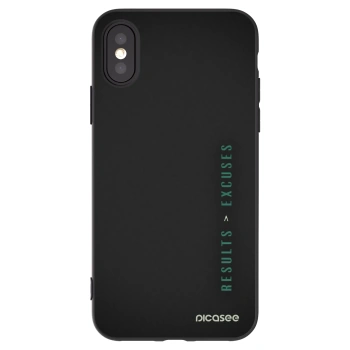 Picasee Μαύρη θήκη σιλικόνης για Apple iPhone X/XS - Results x Excuses