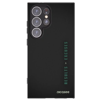 Picasee Μαύρη θήκη σιλικόνης για Samsung Galaxy S24 Ultra S928B 5G - Results x Excuses