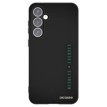 Picasee Μαύρη θήκη σιλικόνης για Samsung Galaxy S23 FE S711B - Results x Excuses