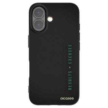 Picasee Μαύρη θήκη σιλικόνης για Apple iPhone 16 - Results x Excuses