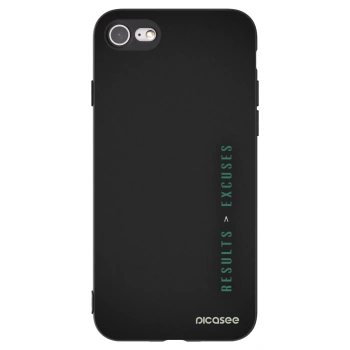 Picasee Μαύρη θήκη σιλικόνης για Apple iPhone 8 - Results x Excuses