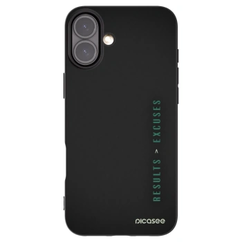 Picasee Μαύρη θήκη σιλικόνης για Apple iPhone 16 Plus - Results x Excuses