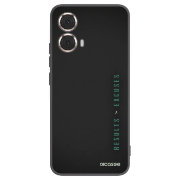 Picasee Μαύρη θήκη σιλικόνης για Motorola Moto G85 - Results x Excuses