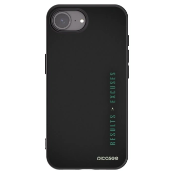 Picasee Μαύρη θήκη σιλικόνης για Apple iPhone 16e - Results x Excuses