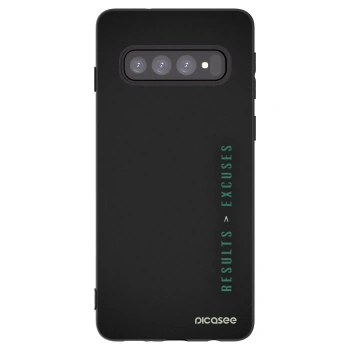 Picasee Μαύρη θήκη σιλικόνης για Samsung Galaxy S10 G973 - Results x Excuses