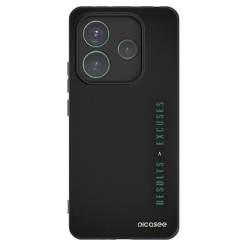 Picasee Μαύρη θήκη σιλικόνης για Xiaomi Redmi Note 14 5G - Results x Excuses