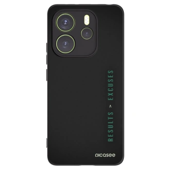 Picasee Μαύρη θήκη σιλικόνης για Xiaomi Redmi Note 14 4G - Results x Excuses