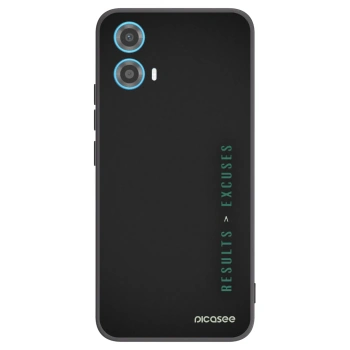 Picasee Μαύρη θήκη σιλικόνης για Motorola Moto G34 5G - Results x Excuses