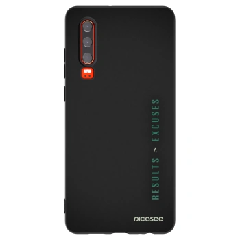 Picasee Μαύρη θήκη σιλικόνης για Huawei P30 - Results x Excuses