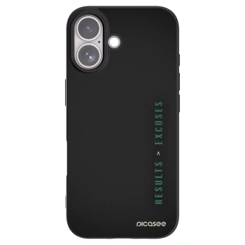 Picasee Μαύρη θήκη σιλικόνης για Apple iPhone 17 - Results x Excuses