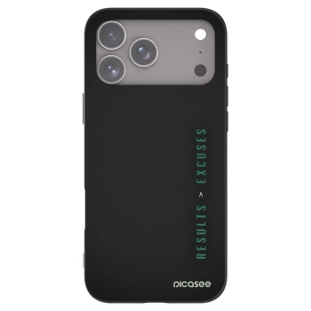 Picasee Μαύρη θήκη σιλικόνης για Apple iPhone 17 Pro Max - Results x Excuses