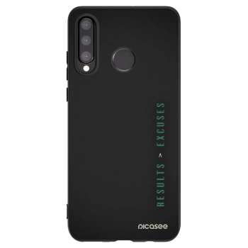 Picasee Μαύρη θήκη σιλικόνης για Huawei P30 Lite - Results x Excuses