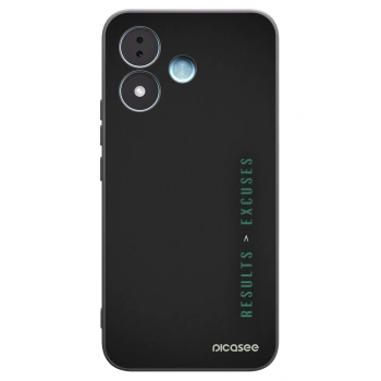 Picasee Μαύρη θήκη σιλικόνης για Xiaomi Redmi Note 17 5G - Results x Excuses