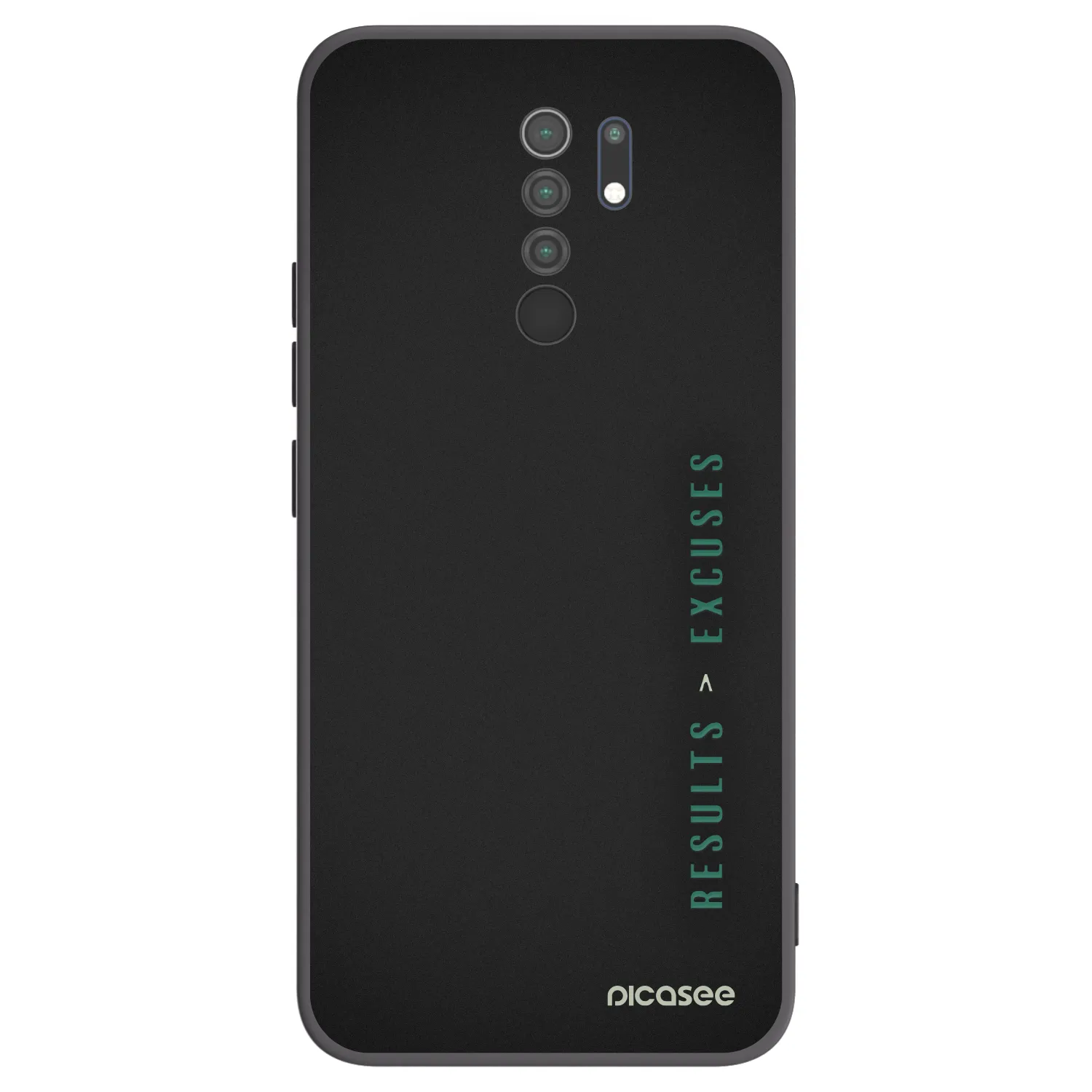 Picasee Μαύρη θήκη σιλικόνης για Xiaomi Redmi 9 - Results x Excuses