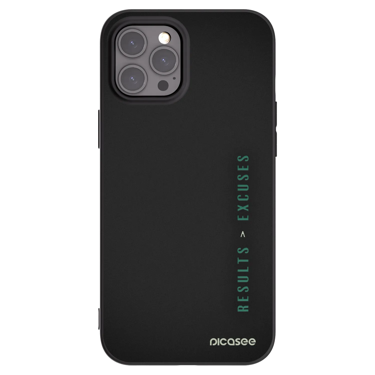 Picasee Μαύρη θήκη σιλικόνης για Apple iPhone 12 Pro Max - Results x Excuses