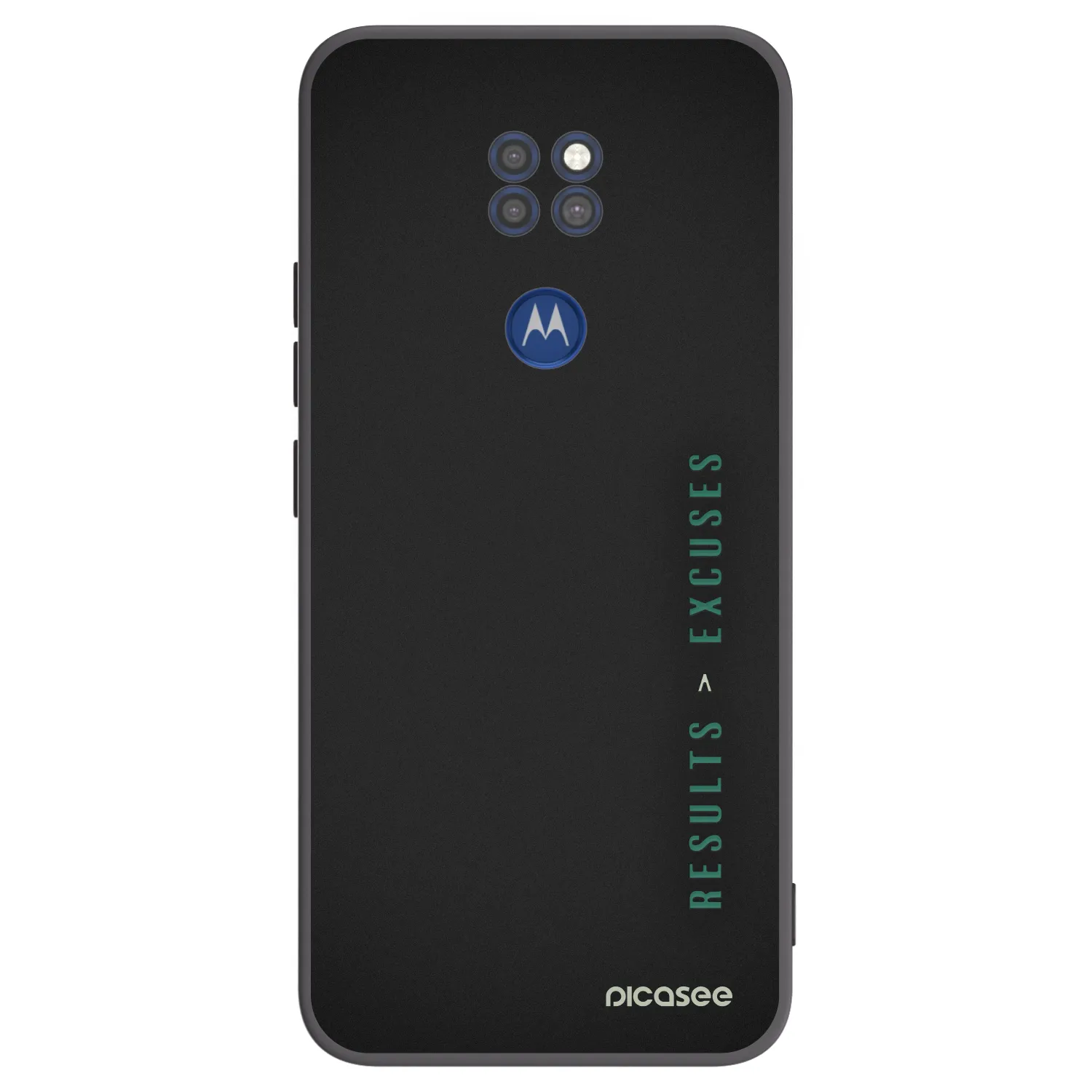 Picasee Μαύρη θήκη σιλικόνης για Motorola Moto G9 Play - Results x Excuses
