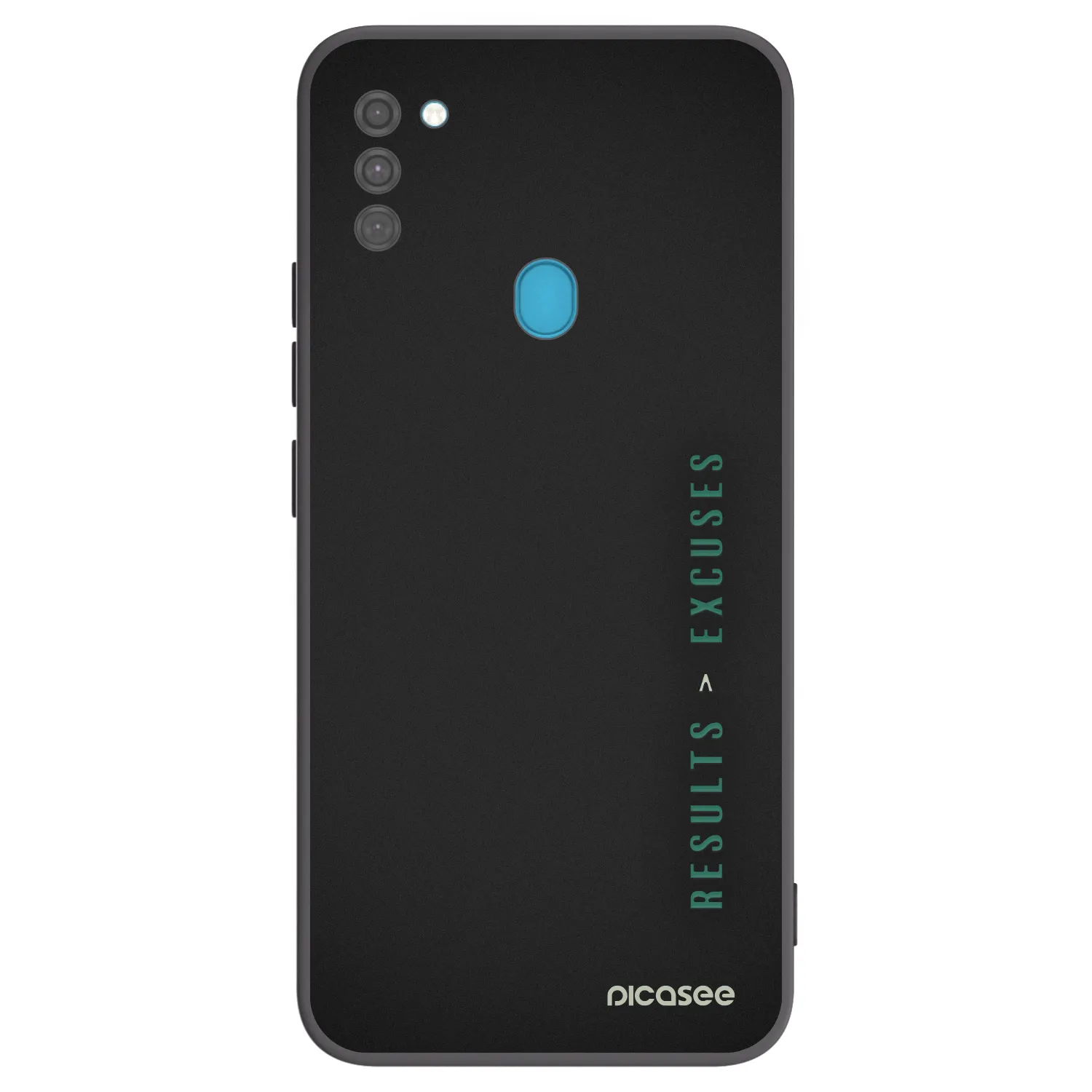 Picasee Μαύρη θήκη σιλικόνης για Samsung Galaxy M11 - Results x Excuses