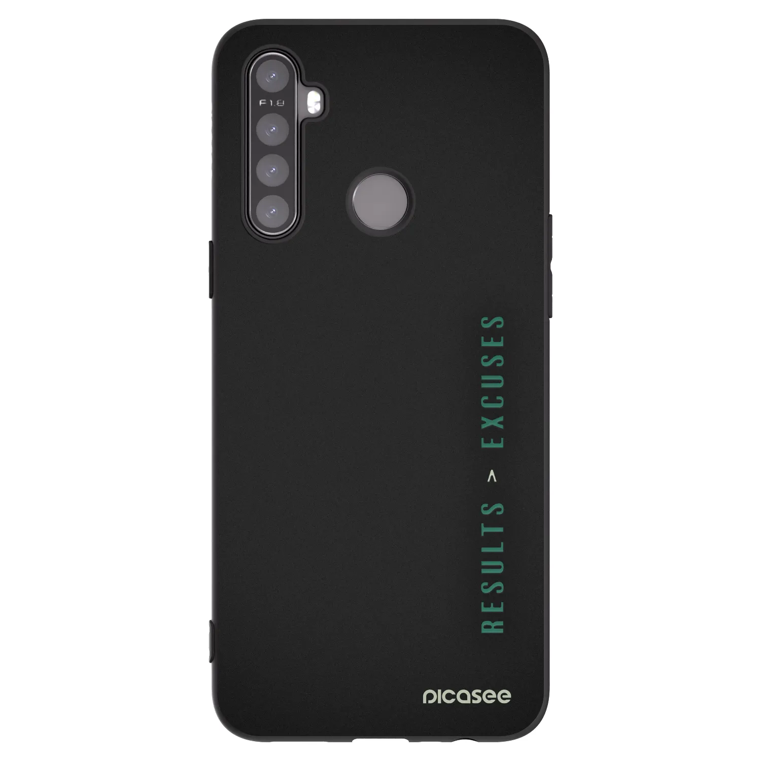 Picasee Μαύρη θήκη σιλικόνης για Realme 5 - Results x Excuses
