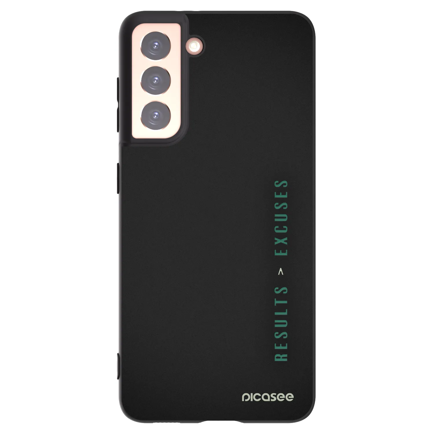 Picasee Μαύρη θήκη σιλικόνης για Samsung Galaxy S21 5G G991B - Results x Excuses