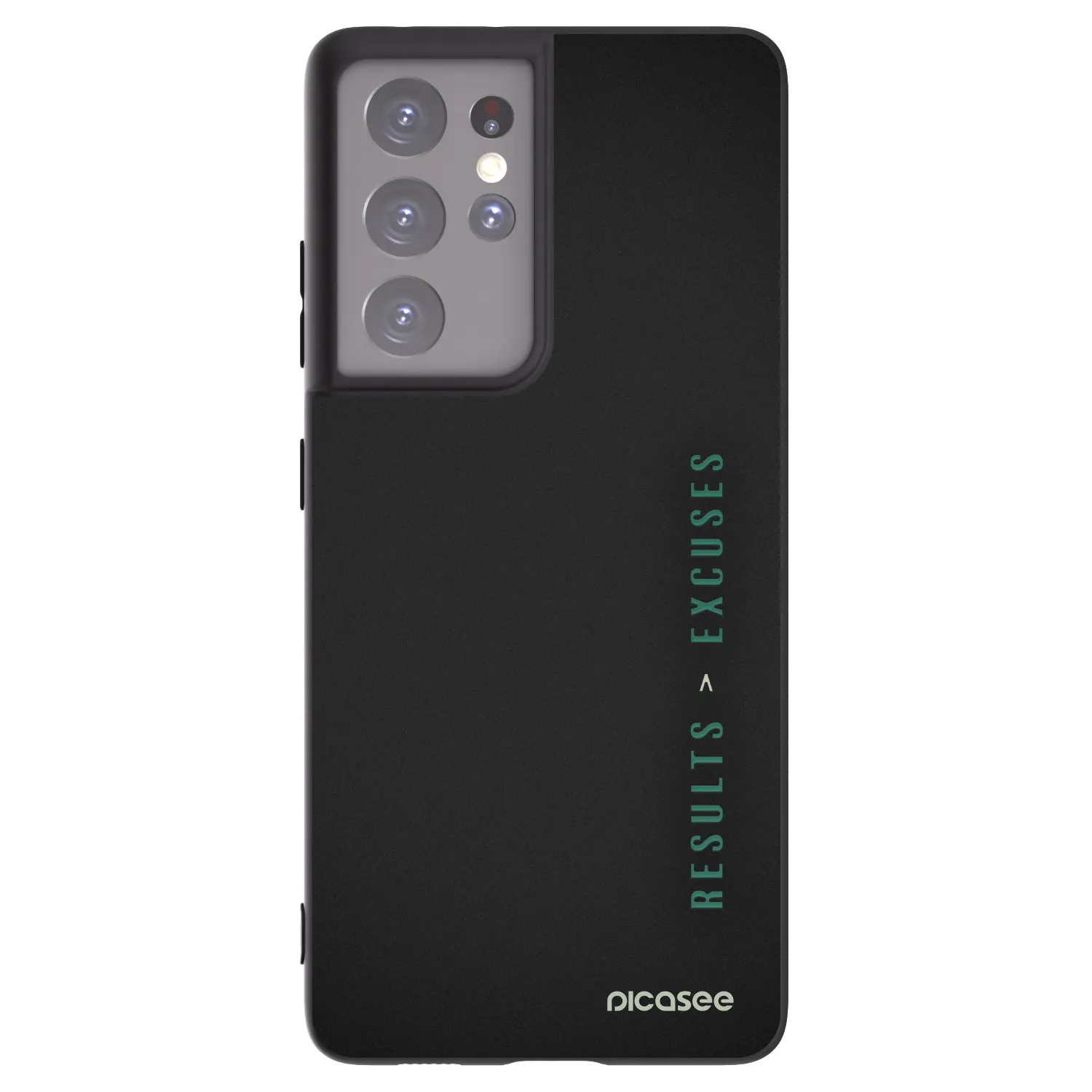 Picasee Μαύρη θήκη σιλικόνης για Samsung Galaxy S21 Ultra 5G G998B - Results x Excuses