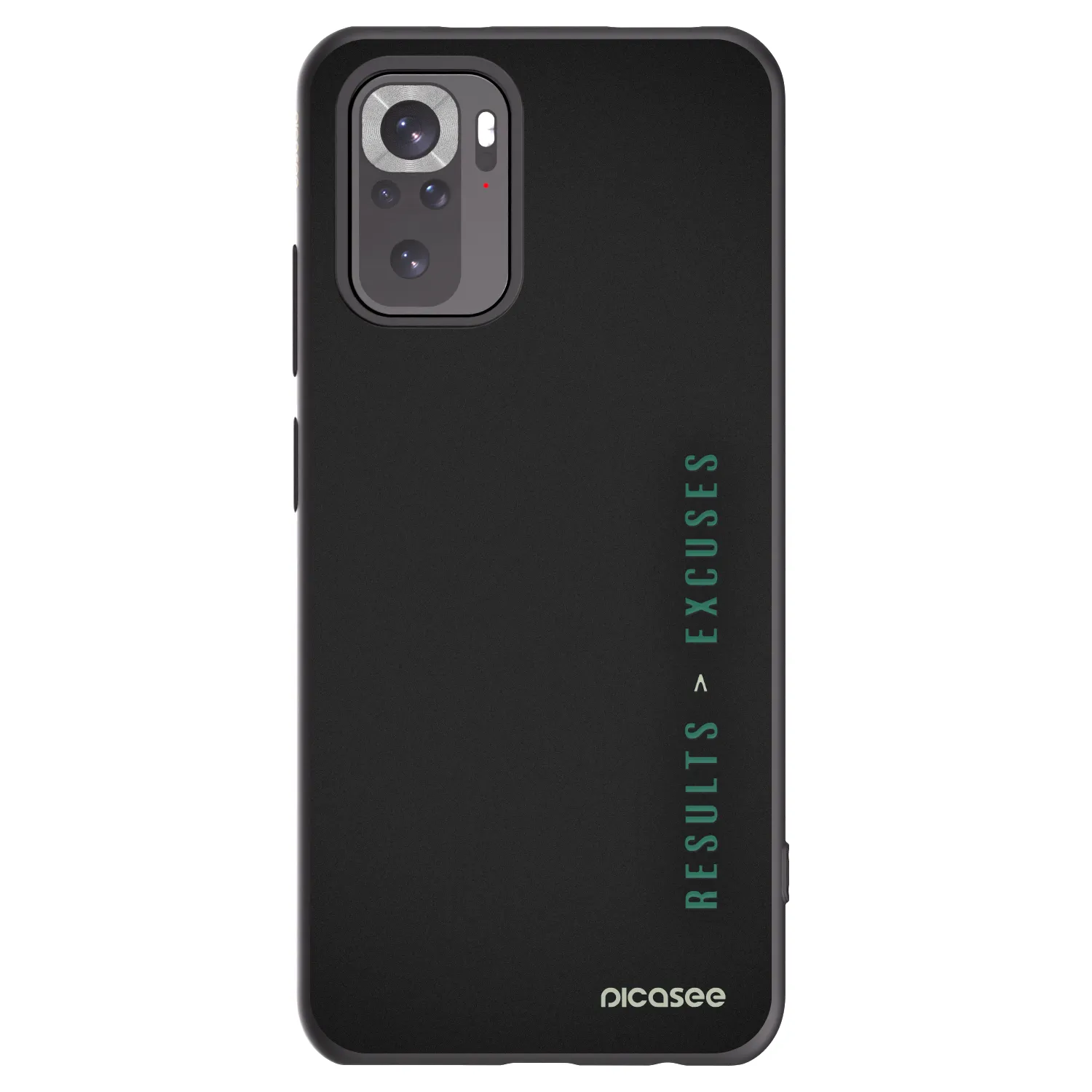 Picasee Μαύρη θήκη σιλικόνης για Xiaomi Redmi Note 10S - Results x Excuses