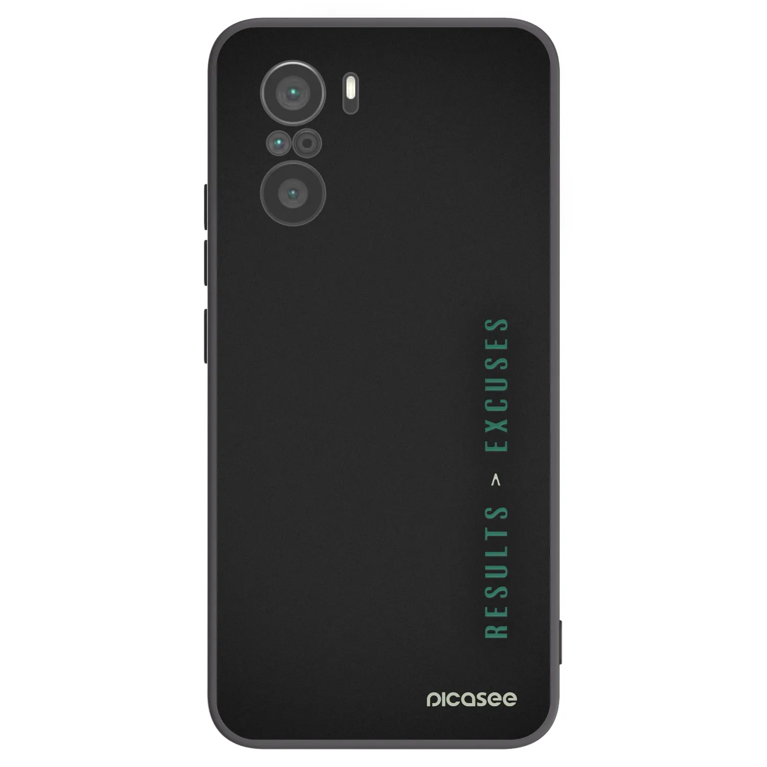 Picasee Μαύρη θήκη σιλικόνης για Xiaomi Poco F3 - Results x Excuses