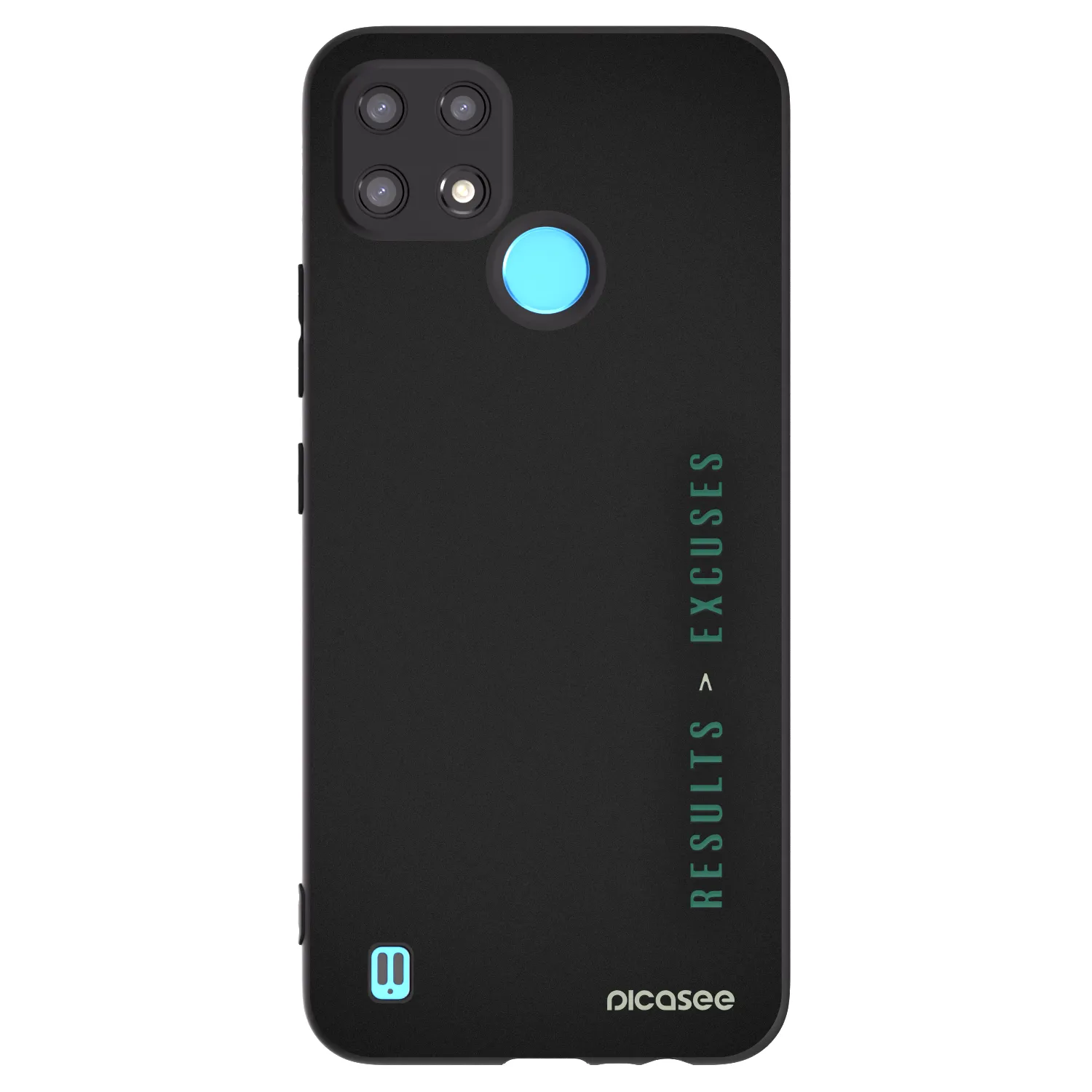 Picasee Μαύρη θήκη σιλικόνης για Realme C21 - Results x Excuses