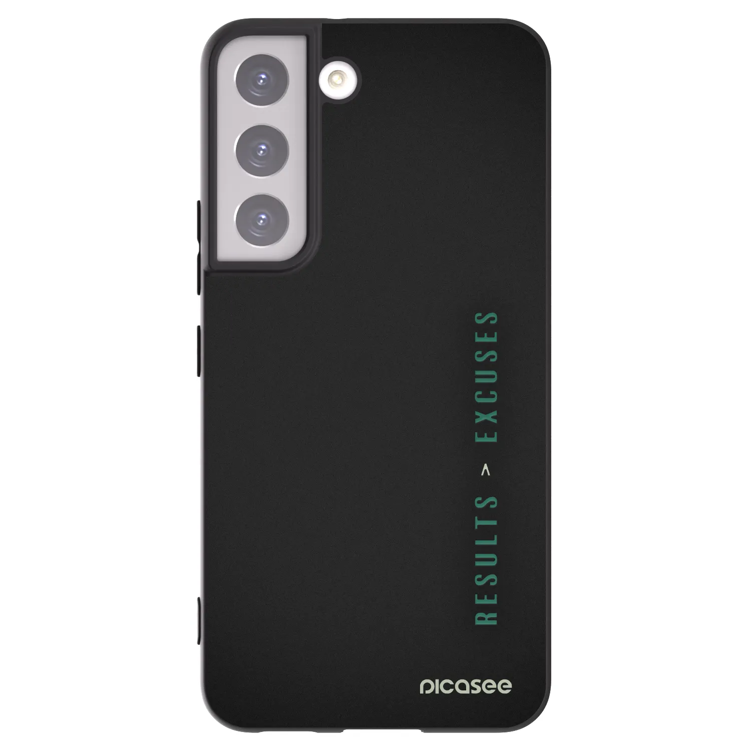 Picasee Μαύρη θήκη σιλικόνης για Samsung Galaxy S22 5G - Results x Excuses