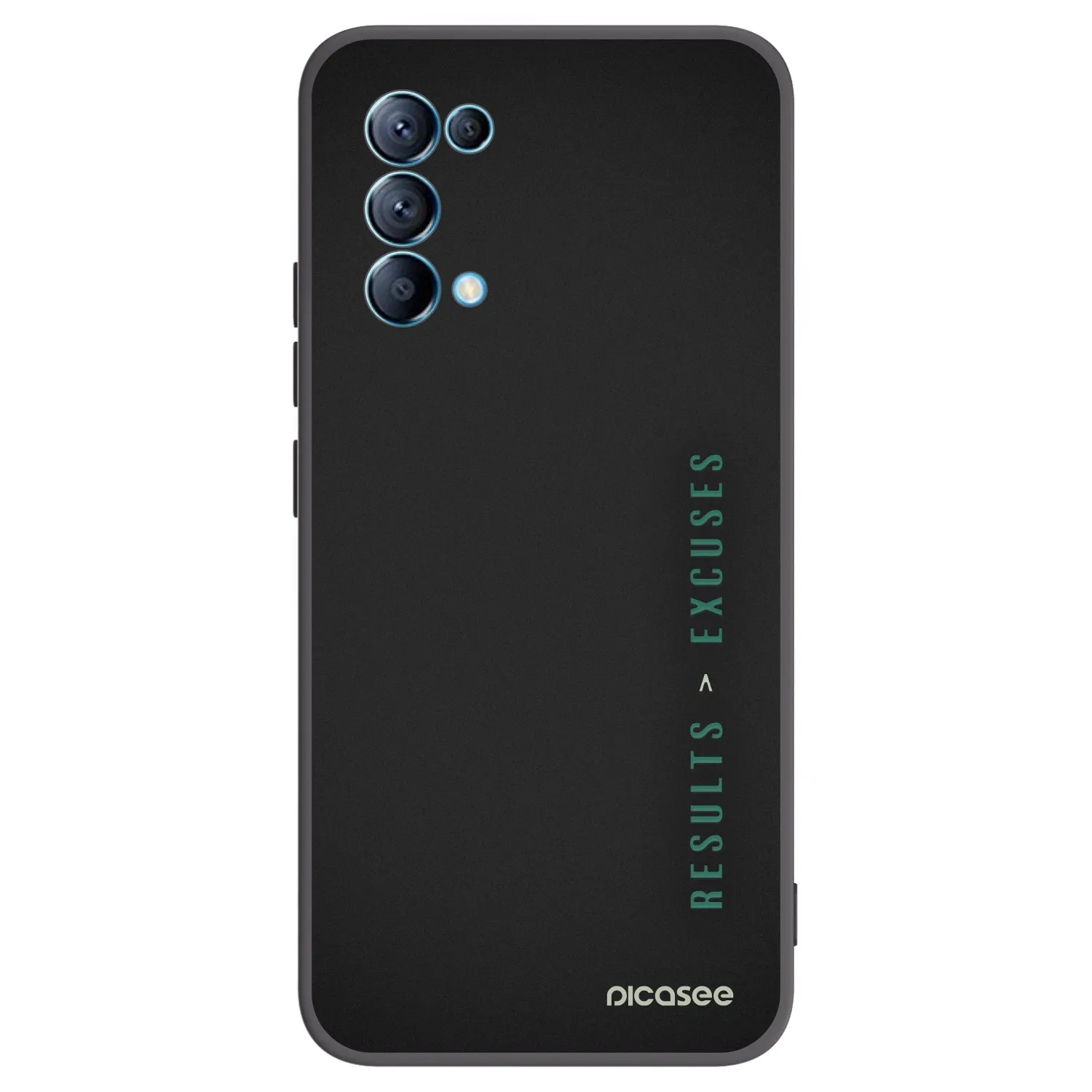 Picasee Μαύρη θήκη σιλικόνης για OPPO A16s - Results x Excuses