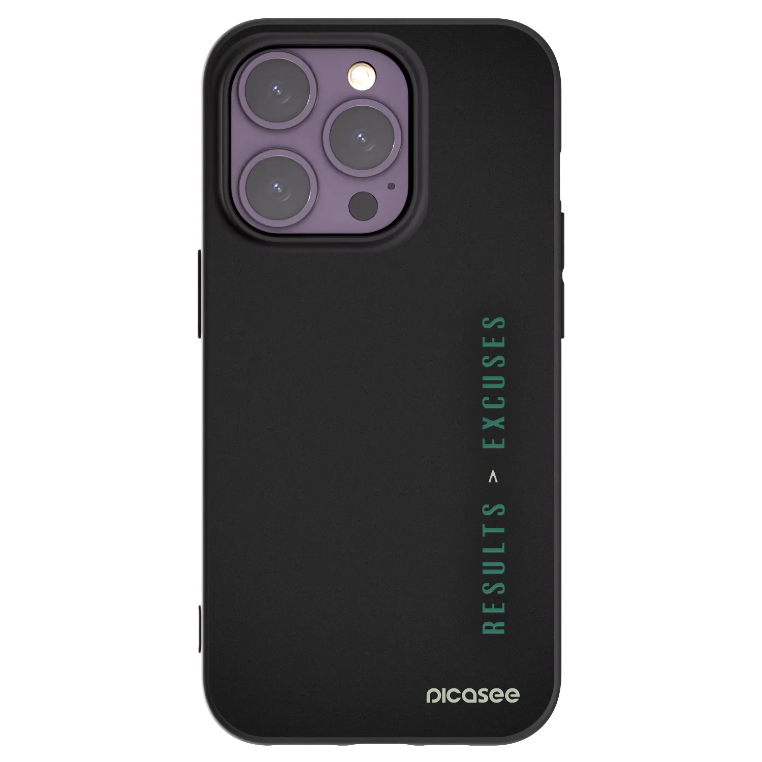 Picasee Μαύρη θήκη σιλικόνης για Apple iPhone 14 Pro - Results x Excuses