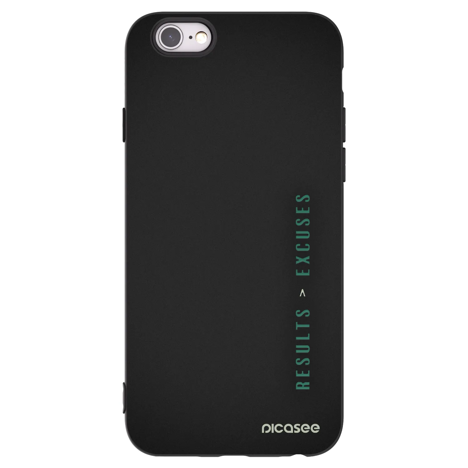 Picasee Μαύρη θήκη σιλικόνης για Apple iPhone 6/6S - Results x Excuses