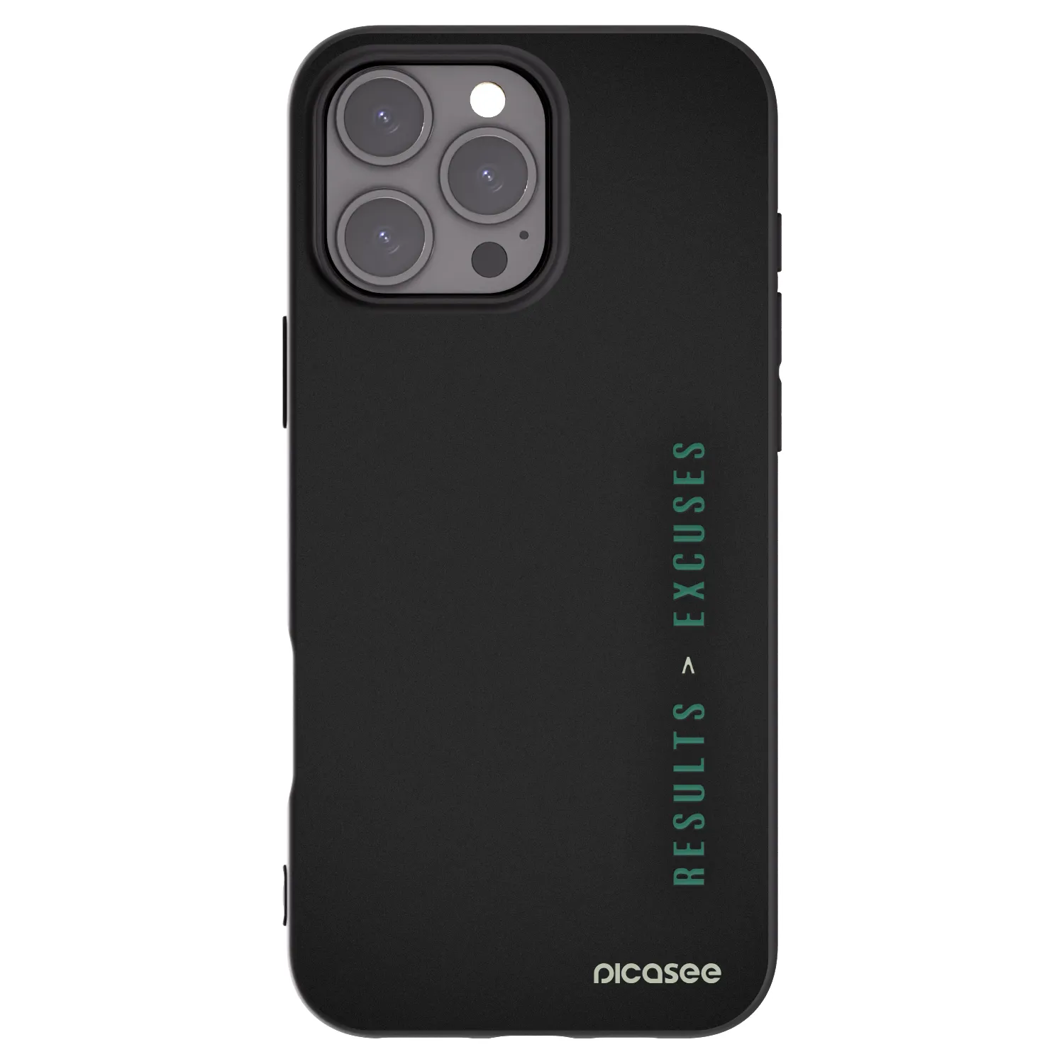 Picasee Μαύρη θήκη σιλικόνης για Apple iPhone 16 Pro Max - Results x Excuses