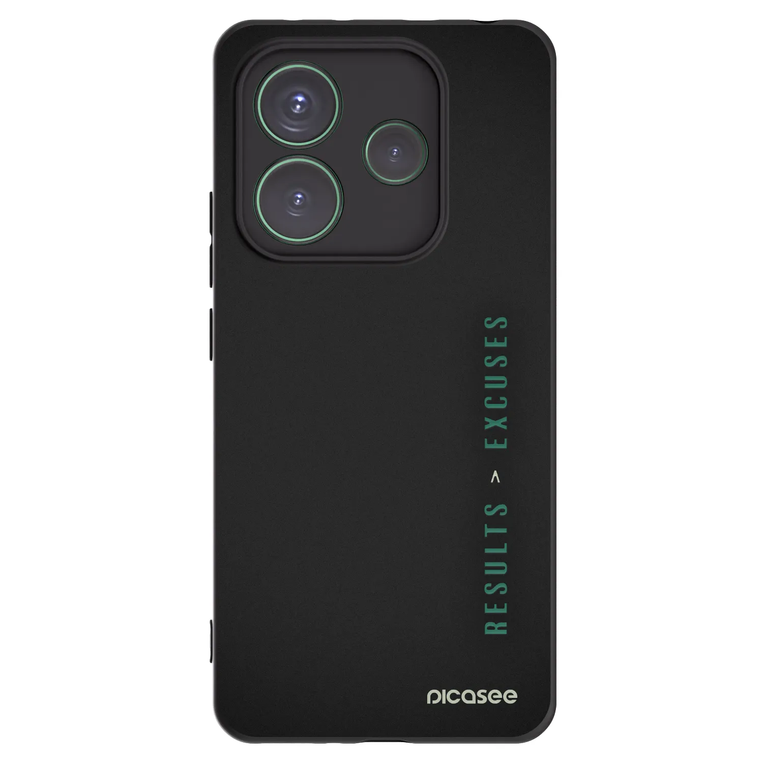 Picasee Μαύρη θήκη σιλικόνης για Xiaomi Redmi Note 14 5G - Results x Excuses