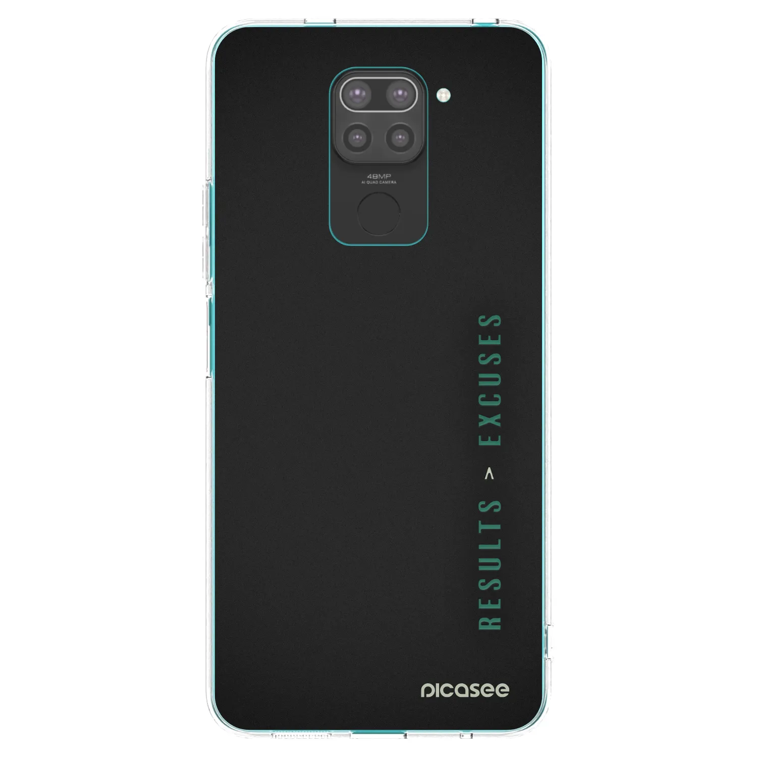 Picasee Μαύρη θήκη σιλικόνης για Xiaomi Redmi Note 9 - Results x Excuses