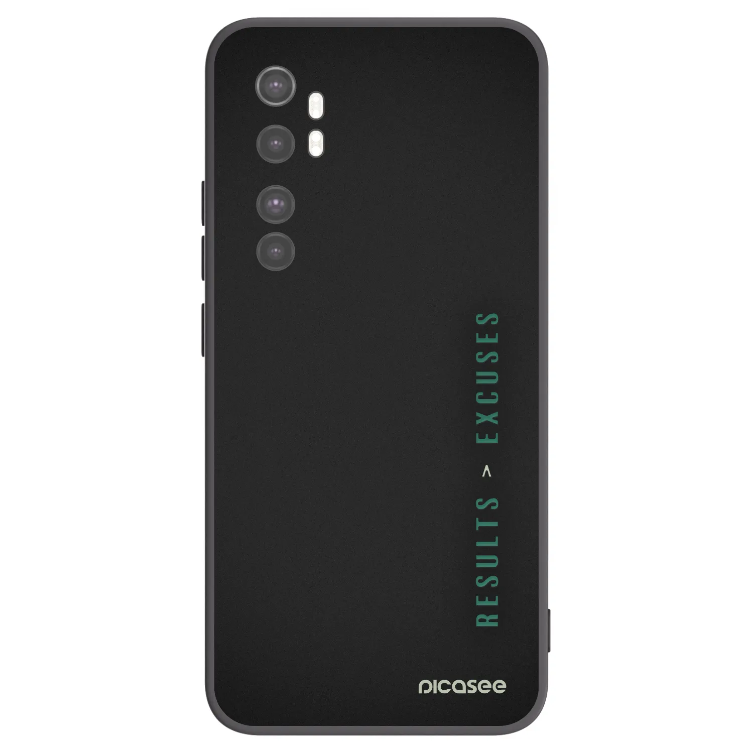 Picasee Μαύρη θήκη σιλικόνης για Xiaomi Mi Note 10 Lite - Results x Excuses