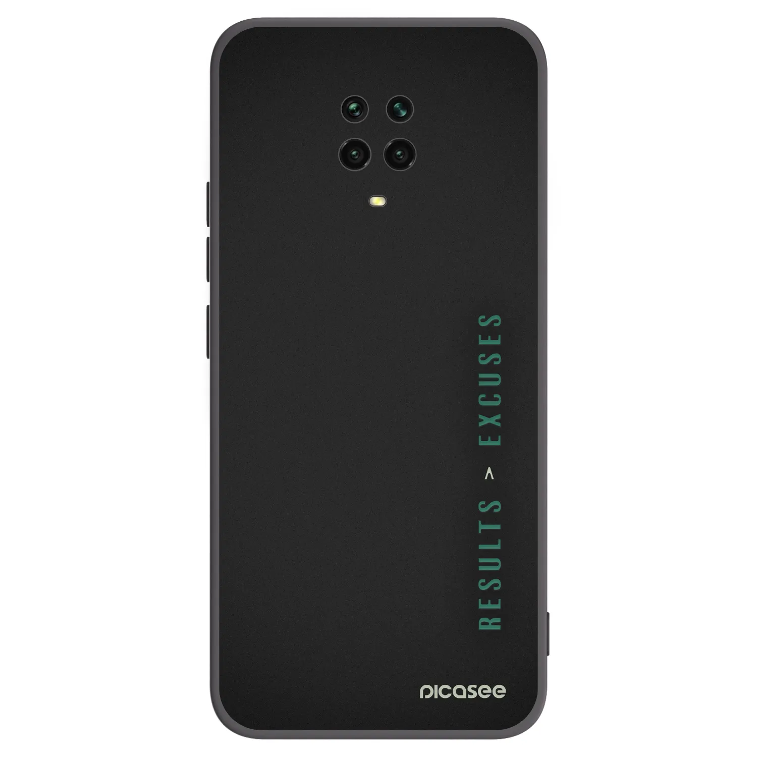 Picasee Μαύρη θήκη σιλικόνης για Xiaomi Redmi Note 9S - Results x Excuses
