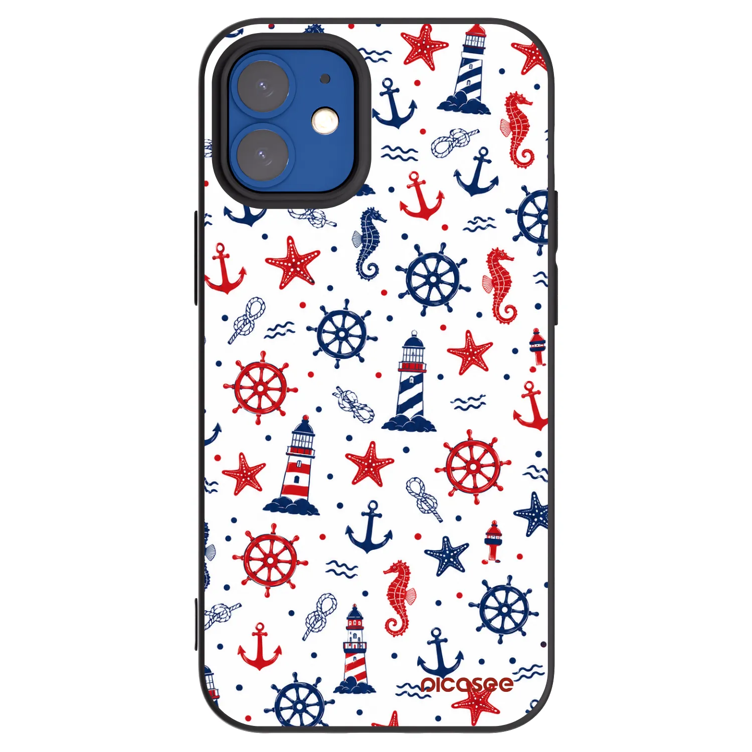 Picasee Μαύρη θήκη σιλικόνης για Apple iPhone 12 mini - Sailor Vibes