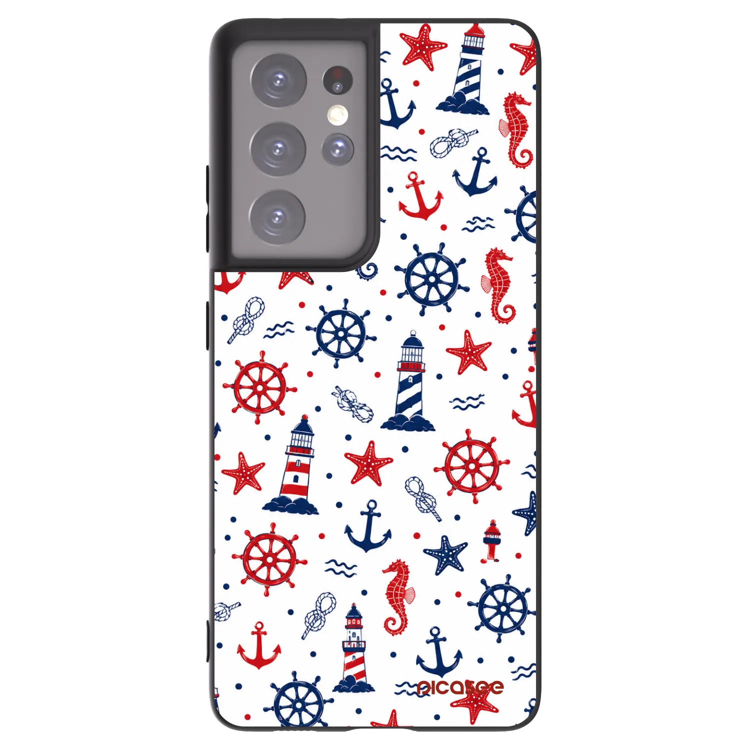 Picasee Μαύρη θήκη σιλικόνης για Samsung Galaxy S21 Ultra 5G G998B - Sailor Vibes